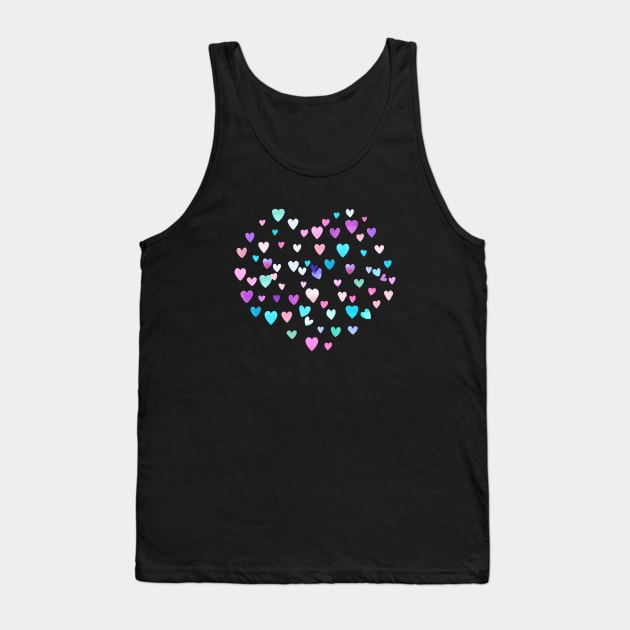 Valentines Multicolored Love Hearts Gum Pink Tank Top by ninoladesign